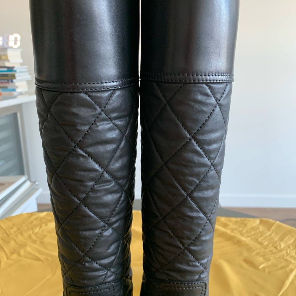 CHANEL Diamond Quilted High Black Boots Women’s EU 37, Asia 240mm - Picture 3 of 10